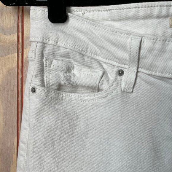 Levi's Woman's 711‎ White Denim Distressed Skinny Jeans Size 27 - Picture 5 of 13